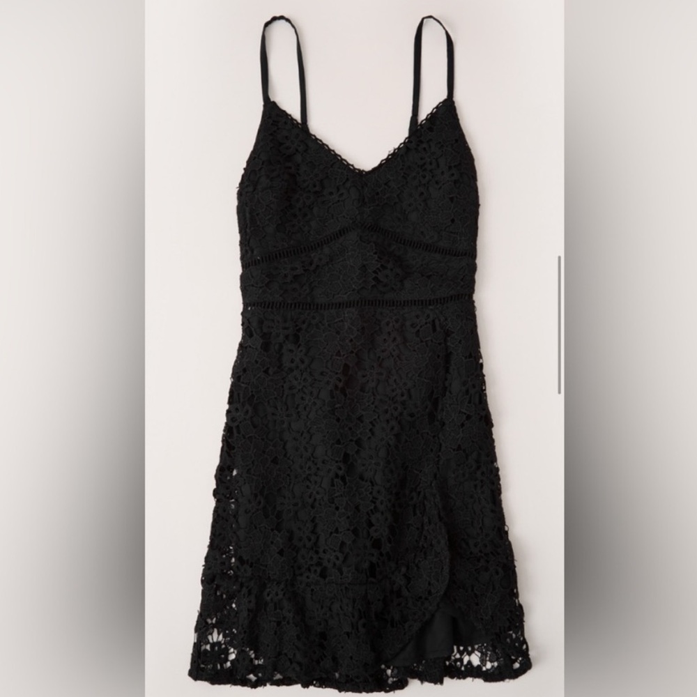 Abercrombie Floral Lace Black Mini Dress